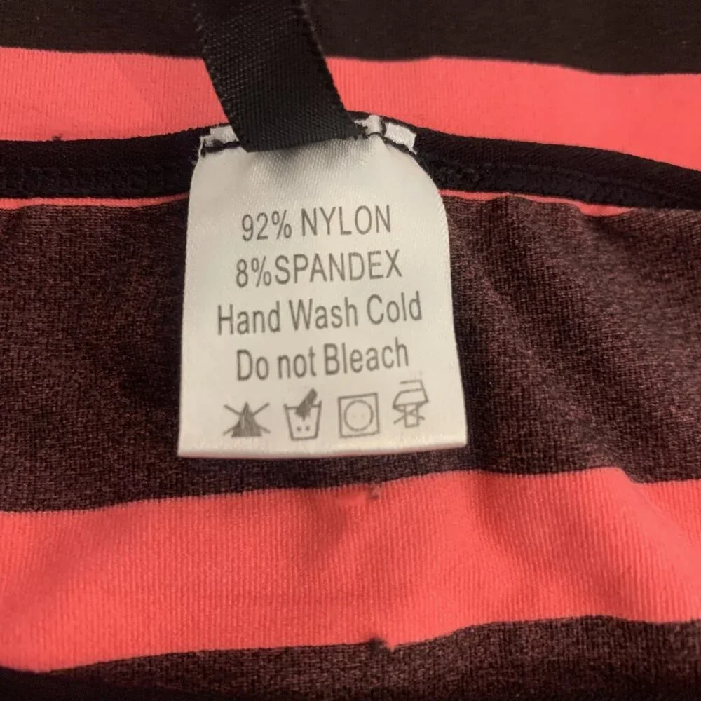 NEW MIX WOMEN'S PINK/BLACK STRIPED STRETCH BODYCON DRESS SIZE‎ OS (ONE SIZE)